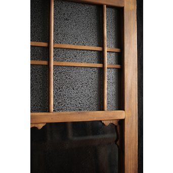 黄色と緑色ガラスの白木建具S 2枚1組　GD1289Y 