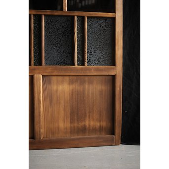 黄色と緑色ガラスの白木建具S 2枚1組　GD1289Y 