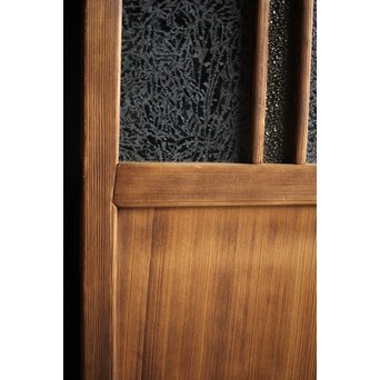 黄色と緑色ガラスの白木建具S 2枚1組　GD1289Y 