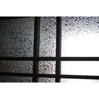 黄色と緑色ガラスの白木建具S 2枚1組　GD1289Y 