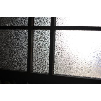 黄色と緑色ガラスの白木建具S 2枚1組　GD1289Y 