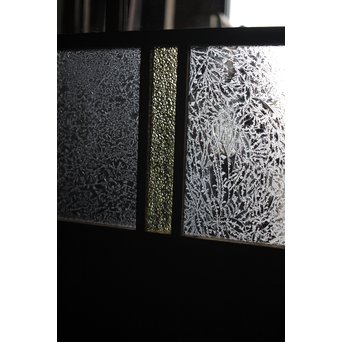 黄色と緑色ガラスの白木建具S 2枚1組　GD1289Y 