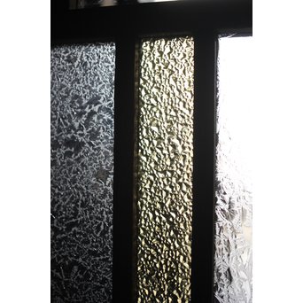 黄色と緑色ガラスの白木建具S 2枚1組　GD1289Y 