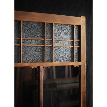 黄色と緑色ガラスの白木建具M 6枚1組　GD1290YD 