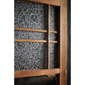 黄色と緑色ガラスの白木建具M 6枚1組　GD1290YD 