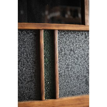 黄色と緑色ガラスの白木建具M 6枚1組　GD1290YD 