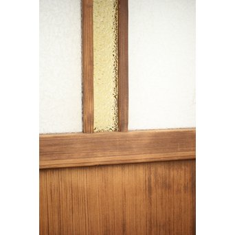 黄色と緑色ガラスの白木建具M 6枚1組　GD1290YD 