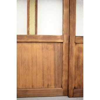 黄色と緑色ガラスの白木建具M 6枚1組　GD1290YD 