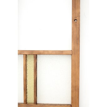 黄色と緑色ガラスの白木建具M 6枚1組　GD1290YD 