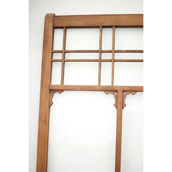 黄色と緑色ガラスの白木建具M 6枚1組　GD1290YD 