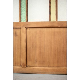 黄色と緑色ガラスの白木建具M 6枚1組　GD1290YD 