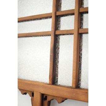 黄色と緑色ガラスの白木建具M 6枚1組　GD1290YD 