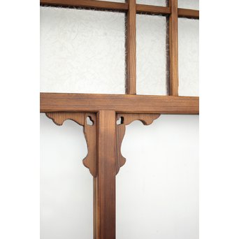 黄色と緑色ガラスの白木建具M 6枚1組　GD1290YD 