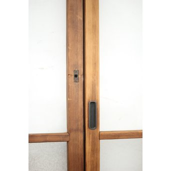 黄色と緑色ガラスの白木建具M 6枚1組　GD1290YD 