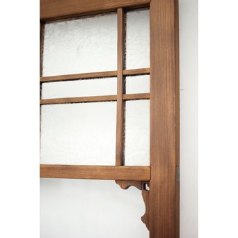 黄色と緑色ガラスの白木建具M 6枚1組　GD1290YD 