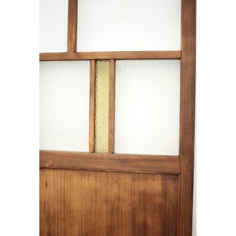 黄色と緑色ガラスの白木建具M 6枚1組　GD1290YD 