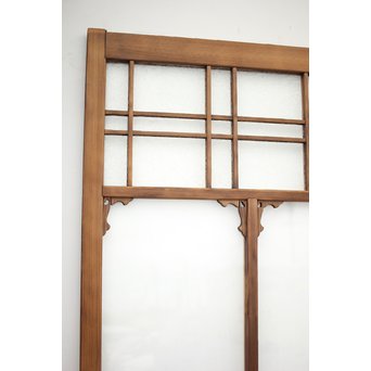 黄色と緑色ガラスの白木建具M 6枚1組　GD1290YD 