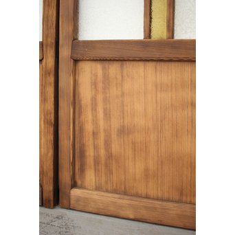 黄色と緑色ガラスの白木建具M 6枚1組　GD1290YD 