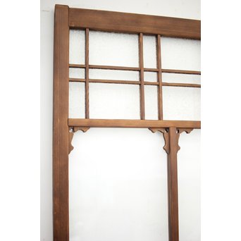 黄色と緑色ガラスの白木建具M 6枚1組　GD1290YD 