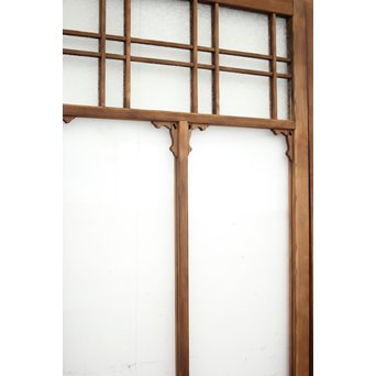 黄色と緑色ガラスの白木建具M 6枚1組　GD1290YD 