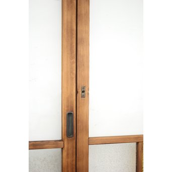 黄色と緑色ガラスの白木建具M 6枚1組　GD1290YD 