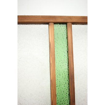 黄色と緑色ガラスの白木建具M 6枚1組　GD1290YD 