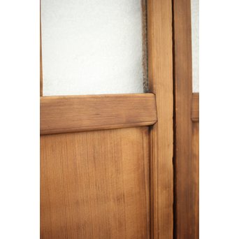 黄色と緑色ガラスの白木建具M 6枚1組　GD1290YD 