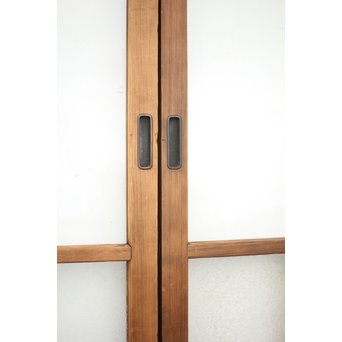 黄色と緑色ガラスの白木建具M 6枚1組　GD1290YD 