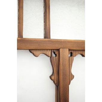 黄色と緑色ガラスの白木建具M 6枚1組　GD1290YD 