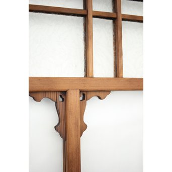 黄色と緑色ガラスの白木建具M 6枚1組　GD1290YD 