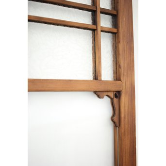 黄色と緑色ガラスの白木建具M 6枚1組　GD1290YD 