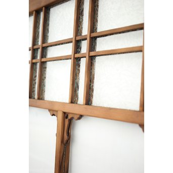 黄色と緑色ガラスの白木建具M 6枚1組　GD1290YD 