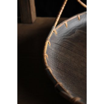 寺什物 栗と籐の堤盆　X240 