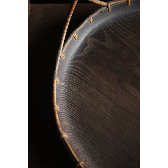 寺什物 栗と籐の堤盆　X240 