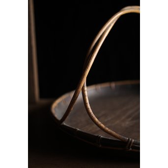 寺什物 栗と籐の堤盆　X240 