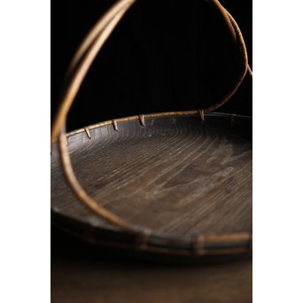 寺什物 栗と籐の堤盆　X240 