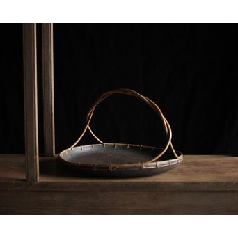 寺什物 栗と籐の堤盆　X240 