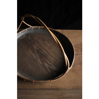 寺什物 栗と籐の堤盆　X240 