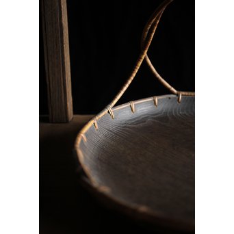 寺什物 栗と籐の堤盆　X240 