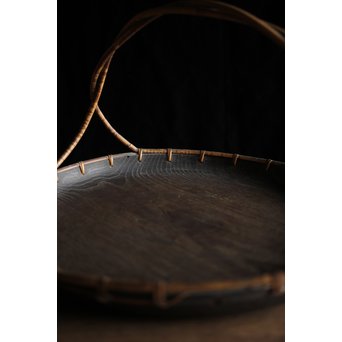 寺什物 栗と籐の堤盆　X240 