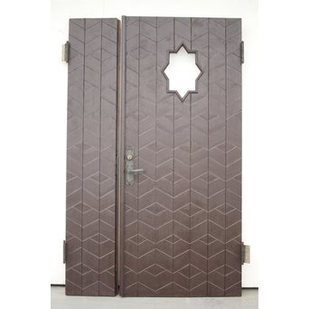 星型カットガラスの親子ドア　GD1291 