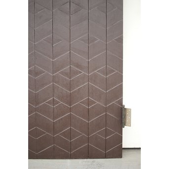 星型カットガラスの親子ドア　GD1291 