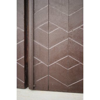 星型カットガラスの親子ドア　GD1291 