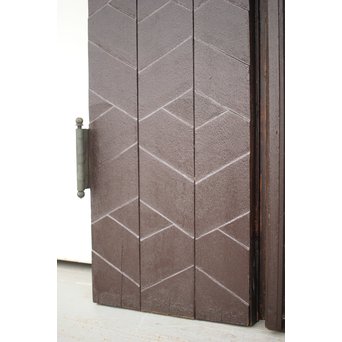 星型カットガラスの親子ドア　GD1291 