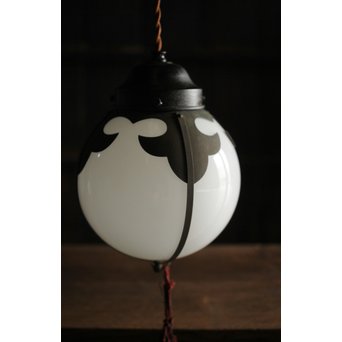 銅化粧の球体照明電笠　A1992 