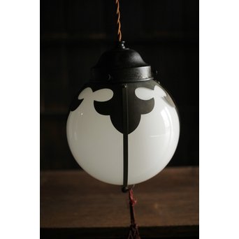 銅化粧の球体照明電笠　A1992 