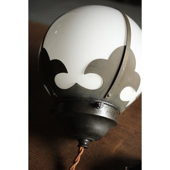 銅化粧の球体照明電笠　A1992 