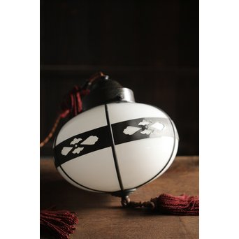 銅巻化粧のオーバル型照明 電笠 2個1組　A1993 