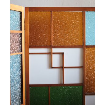 アールデコデザイン 色ガラス衝立 結界　Y025 