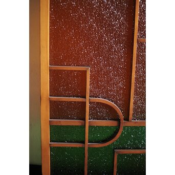 アールデコデザイン 色ガラス衝立 結界　Y025 